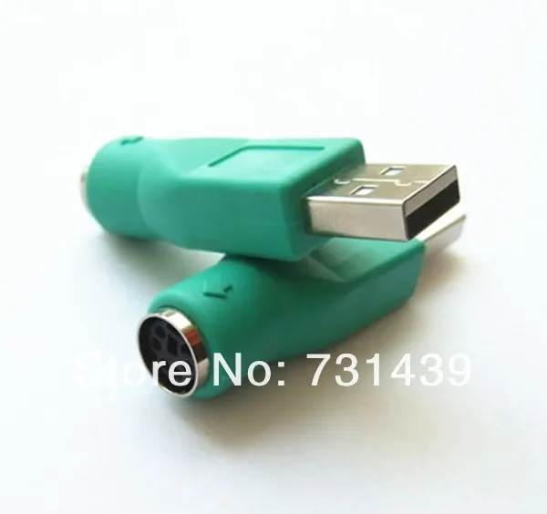 USB штекер преобразователь в PS2 Женский кабель адаптер Голубой цвет для
