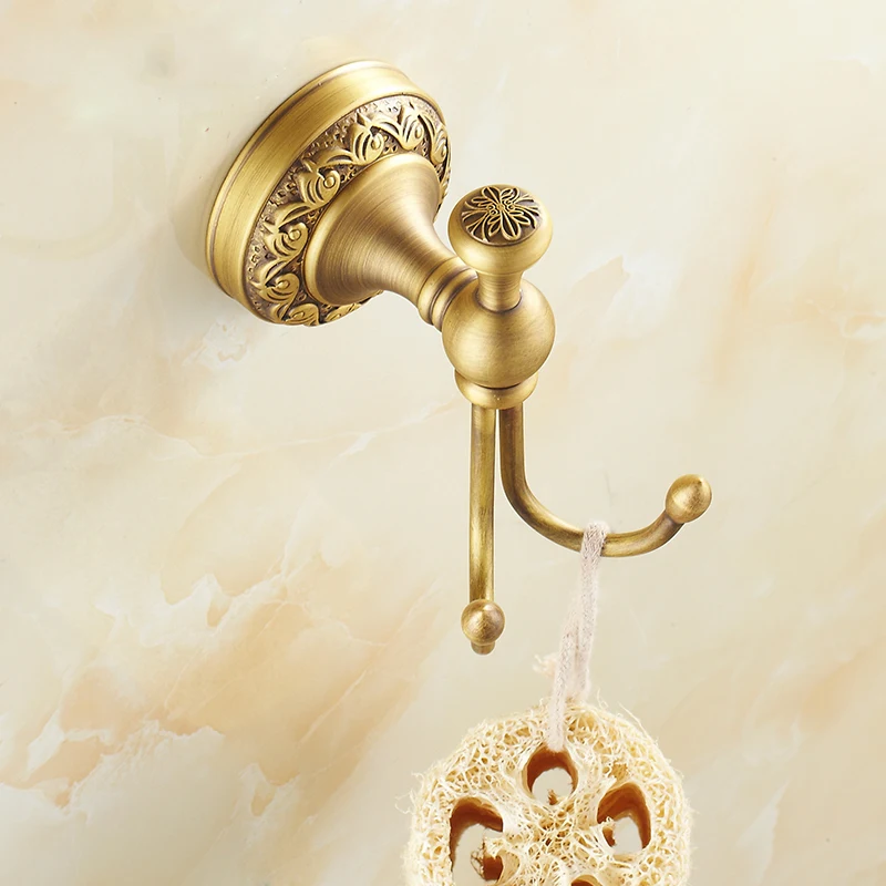 Античная щеткой Медь резные база Ванная комната оборудования Полотенца полка