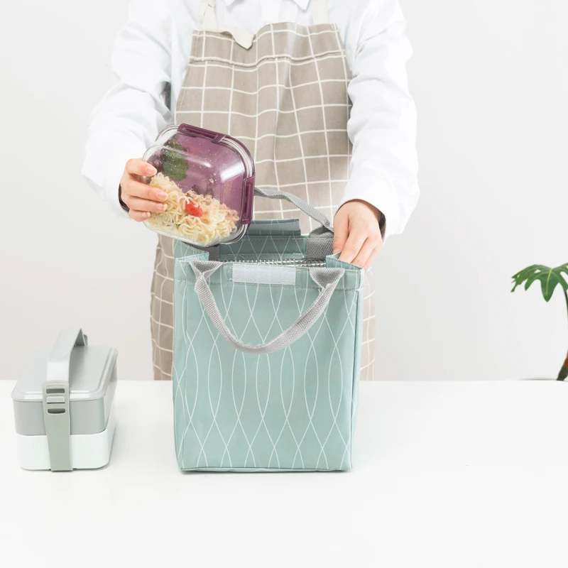 BONAMIE New Portable Thermal Bag Insulation Lunch Bag Women Man Oxford Cloth Picnic Food Cooler Bag Lancheira Bolsa Termica