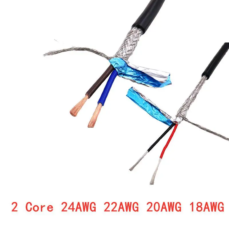 22AWG 2/3/4/5 жильный экранированный кабель 1 м чистой меди RVVP экранированный провод кабель управления UL2547 сигнала ВИР - Цвет: 2 Core