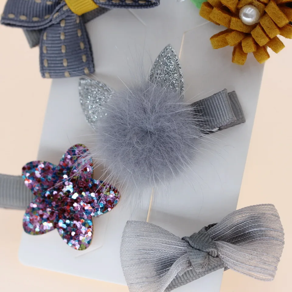 isnice toddlers kids Children Animal Bow SAFE Barrettes Hair Accessories Headwear girls flowers hair clips cartoon hairpins | Детская