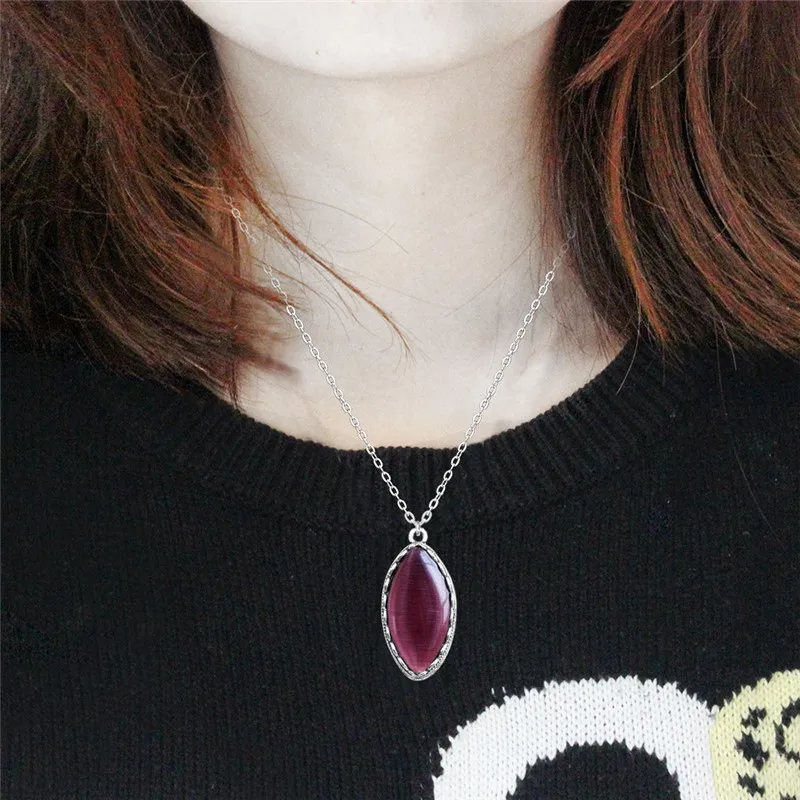 Глаз Форма темно красный опал Ювелирные наборы Цепочки и ожерелья Серьги Кольца