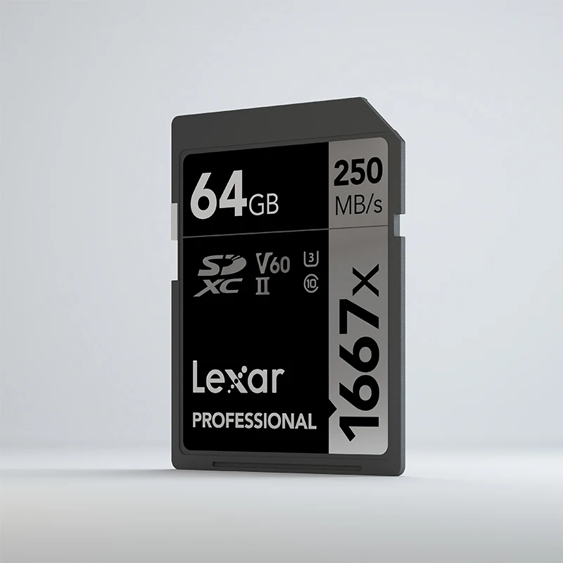 Lexar,, 1667x250 Мб/с, флеш-карта памяти, sd карты, 128 ГБ, высокая скорость, V60, 64 ГБ, 256 ГБ, SDXC, UHS-II, U3, карта для 3D 4K