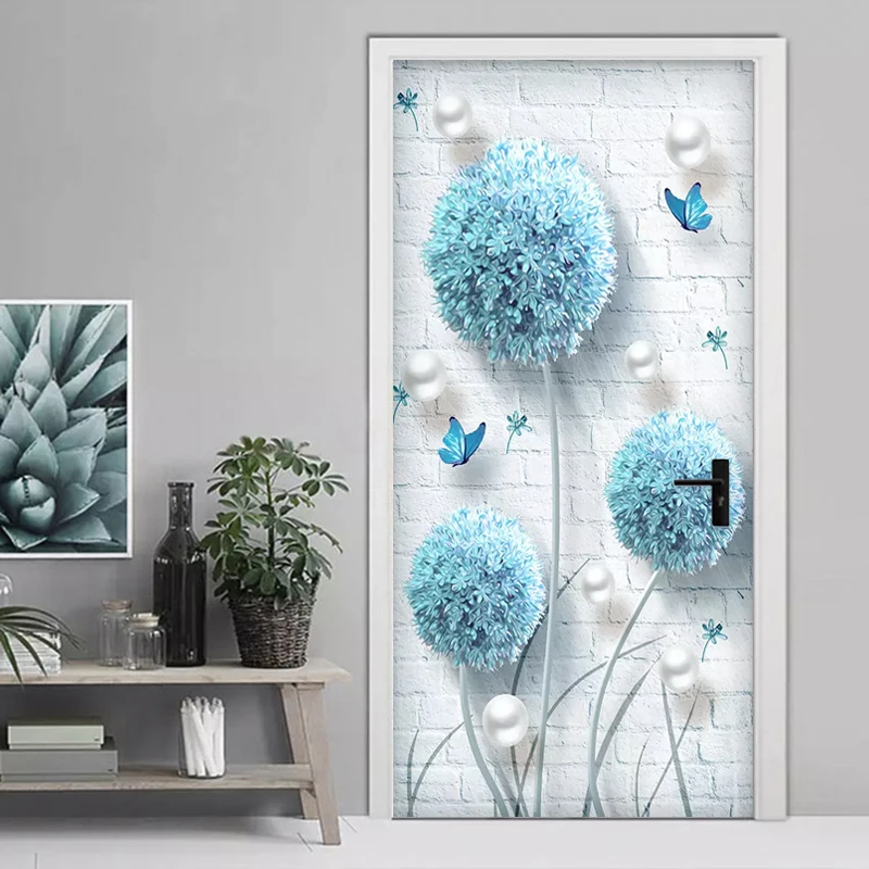 

Custom Photo Wallpaper Modern 3D Stereo Blue Dandelion Jewelry Murals Living Room Bedroom Door Sticker Creative DIY Wall Papers