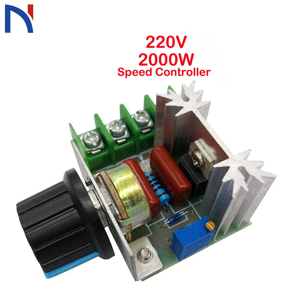 Регулятор скорости AC 50-220V 25A 2000W контроллер двигателя SCR высокомощный Электронный