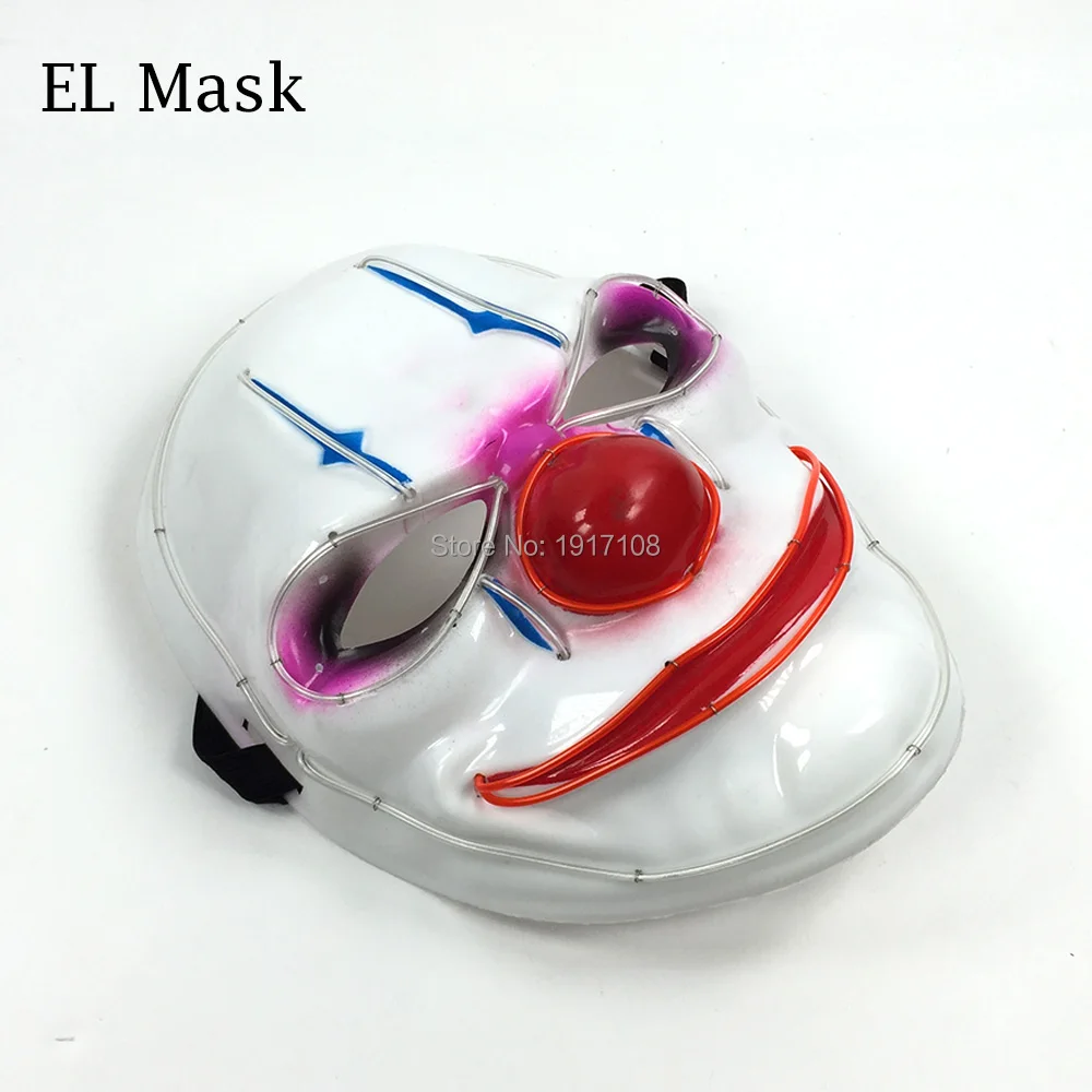 Светящаяся двухцветная маска на Хэллоуин светодиодные маски клоуна из