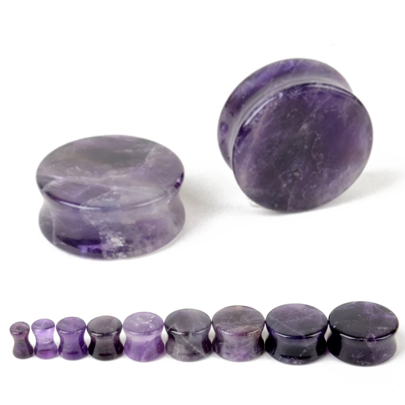 Shellhard двойная вспышка заглушка для ушей тоннель плоти 1 пара 5 25 мм фиолетовый