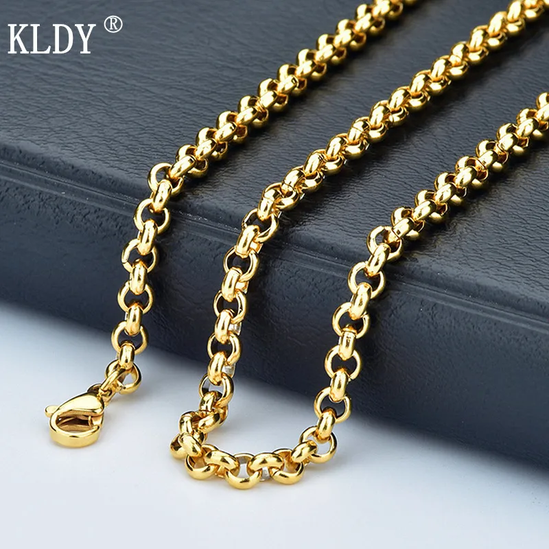 Стальная цепь для ювелирных изделий Золотая Мужская из нержавеющей стали