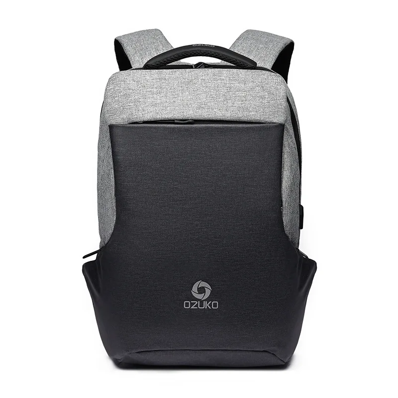 

OZUKO New Multifunction USB charging Men Laptop Backpacks For Teenager Fashion Male Mochila Leisure Travel backpack anti thief