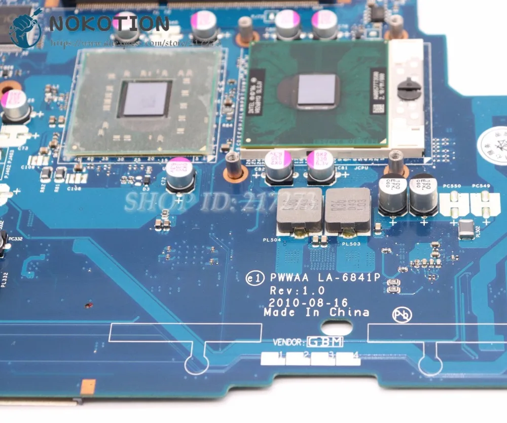 NOKOTION для ноутбука Toshiba Satellite C660 материнская плата K000111590 PWWAA LA-6841P GL40 DDR3 процессор