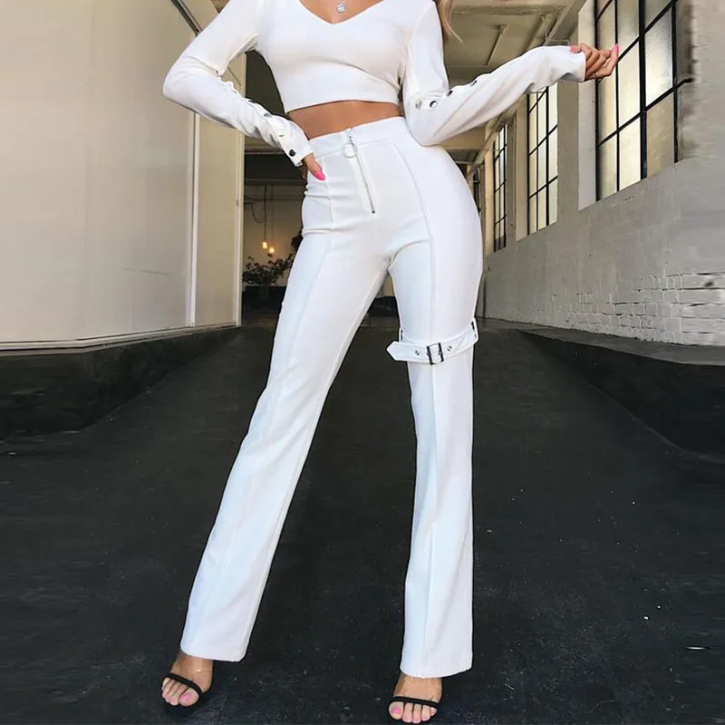 New Solid High Waist Zipper Bodycon Pants Women 2019 Spring Fashion Skinny Harem Trousers Streetwear Casual | Женская одежда