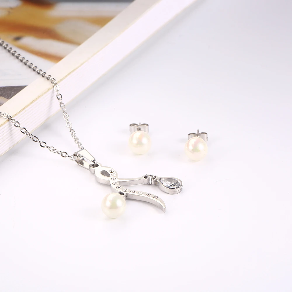 OUFEI комплект ювелирных изделий из жемчуга в форме сердца ожерелье серьги набор