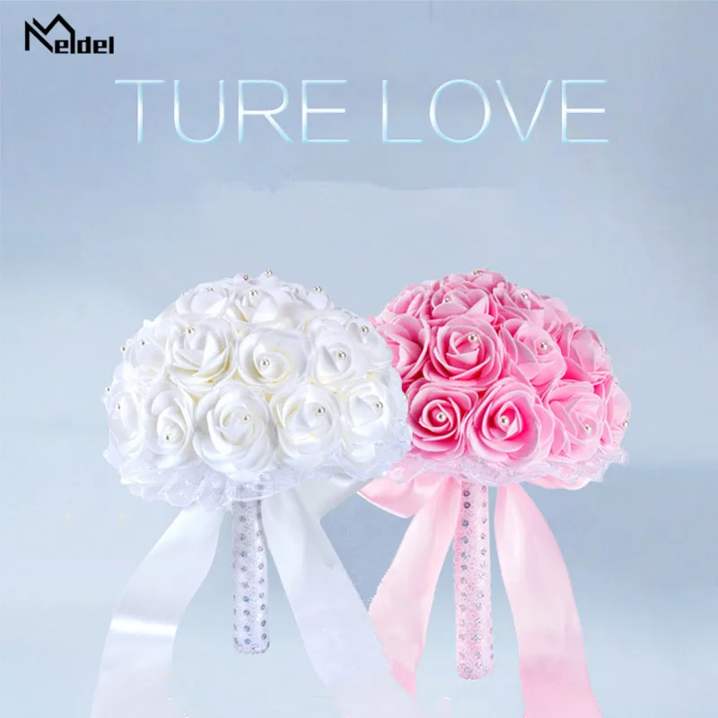 Свадебный букет Meldel свадебная подружка невесты цветок искусственная Роза