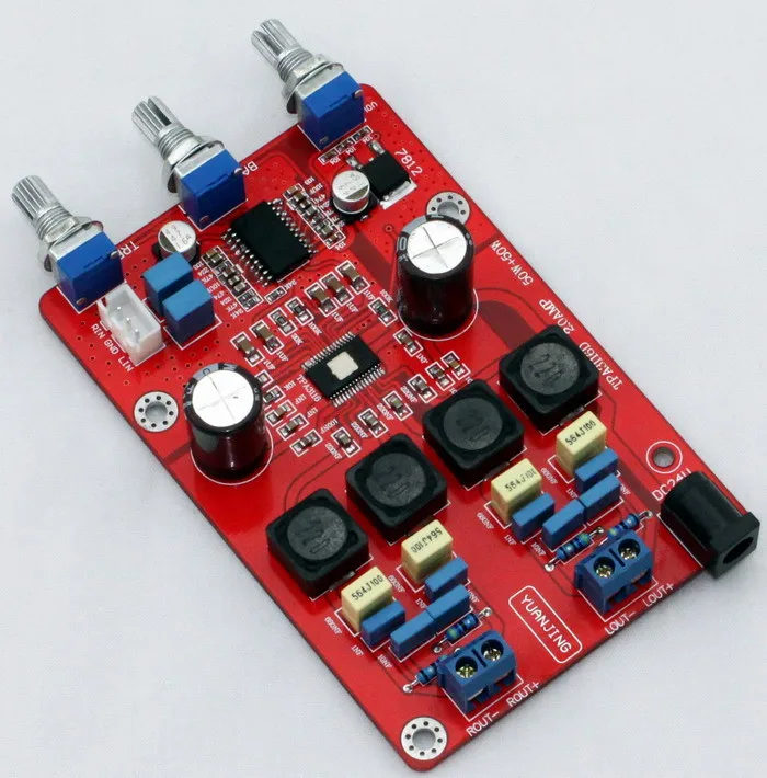 

TPA3116D amplifier board 24VDC 2.0 channel class D LM1036 + TPA3116 amplifier with tone 50W+50W Potentiometer