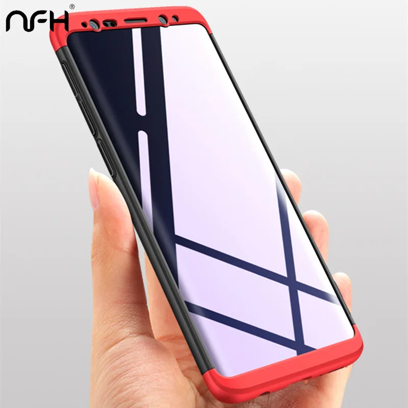 Модный ударопрочный матовый чехол на 360 градусов для samsung S9 S8 Plus, черный, красный чехол для телефона для samsung S6 S7 Edge, жесткий защитный чехол