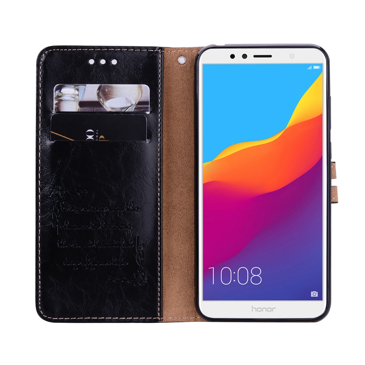 Кожаный чехол для huawei Honor 7A Pro Y6 prime 7C 5,7 дюймов RU чехол s кошелек Роскошный флип-чехол из искусственной кожи для телефона