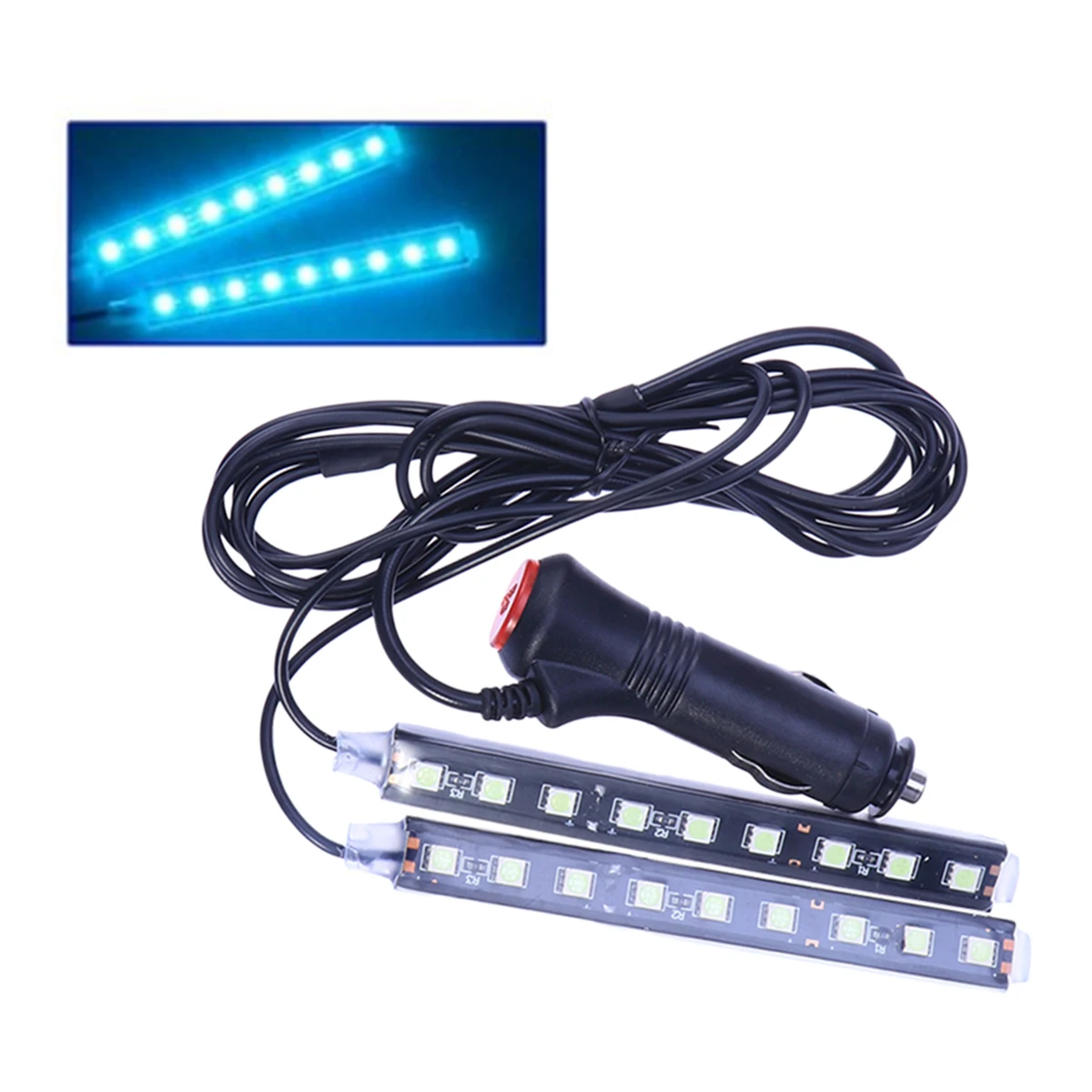 2*9 светодиодов для салона автомобиля неоновая красочная атмосферная