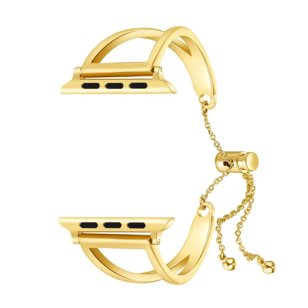 

CRETED Strap For Apple Watch band iWatch 4 3 2 42mm/38mm/44mm/40mm correa stainless steel cuff strap girl fashion design chain