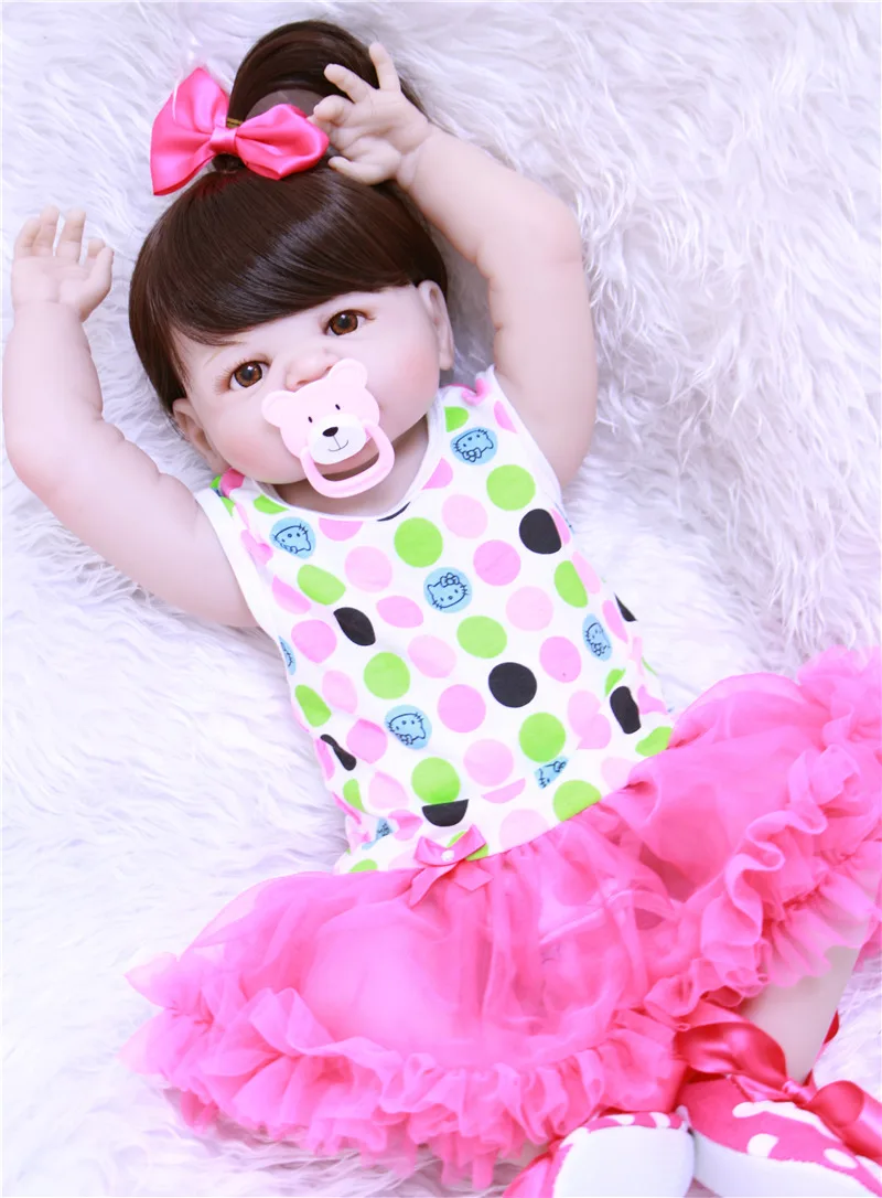 Полноразмерная силиконовая кукла реборн 55 см Реалистичная принцесса для девочек