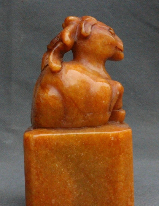 6 &quotКитайский Shoushan камень Коза чудовище слова династии императорская печать