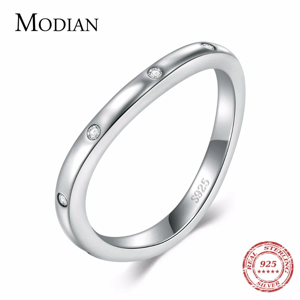 

Modian Hot Sale Real 925 Sterling Silver Irregular Trendy Stackable Rings Simple Exquisite Anniversary Jewelry For Women Gift