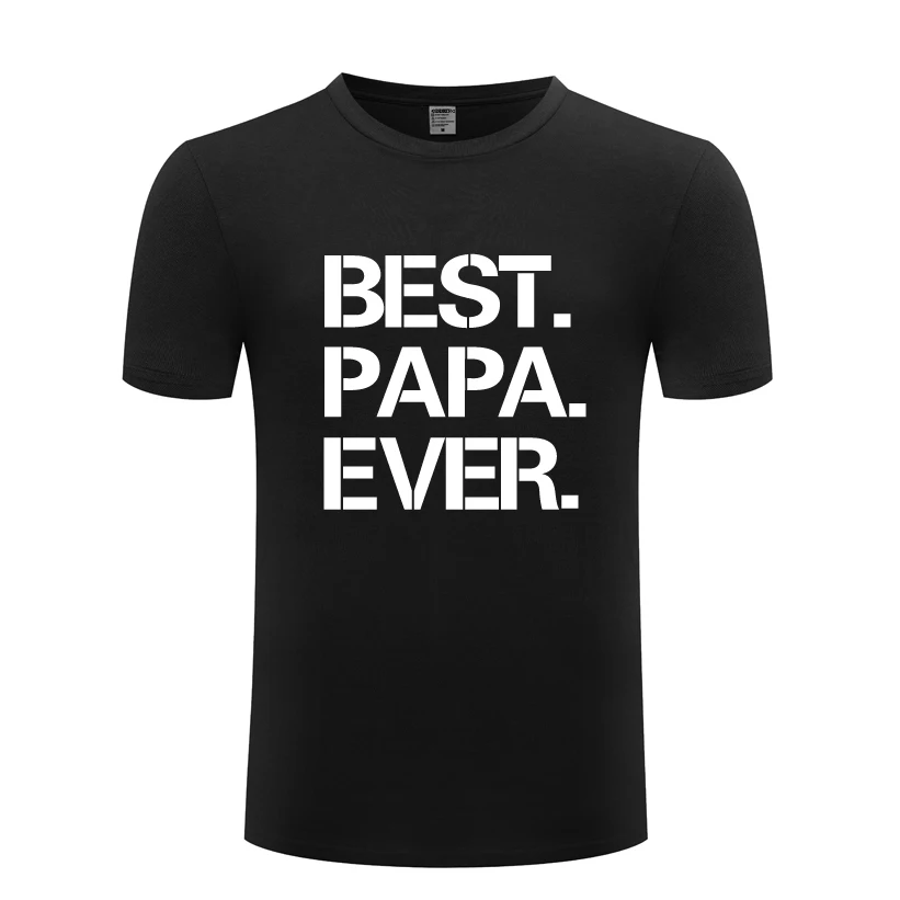Best Papa никогда не Творческий Fathers Day Gift мужских повседневных футболок с коротким