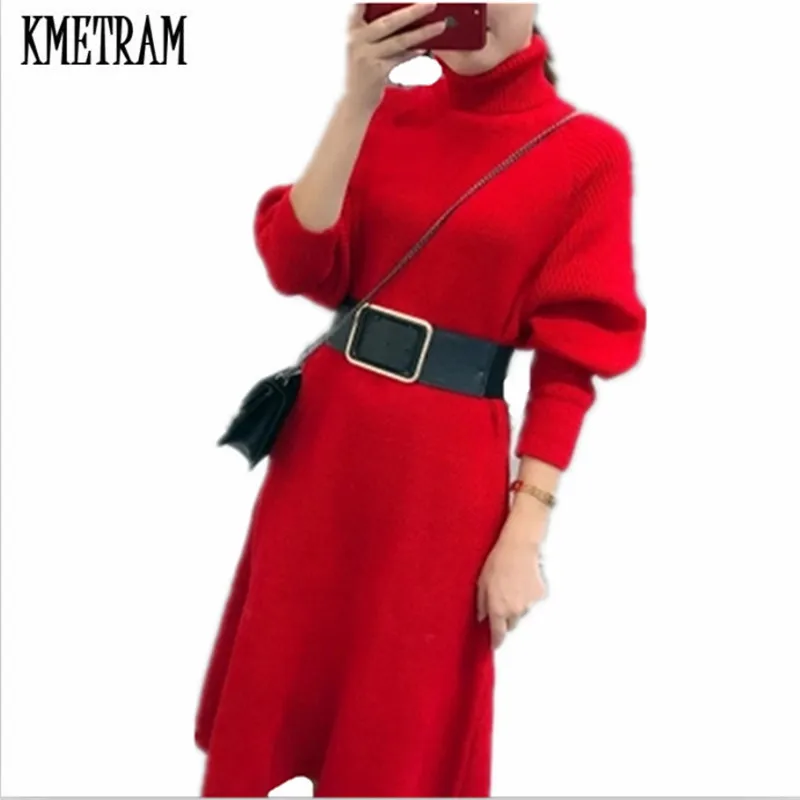 KMETRAM, новинка, женские платья осень-зима, халат, сексуальное, черное, теплое, повседневное, длинное, вечерние, с длинным рукавом, элегантное, Vestidos HH626
