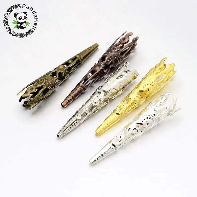 

Конусы для изготовления ювелирных изделий, железная бусина с 5 лепестками, 41x8 мм, отверстие 1 мм, 50 шт./лот