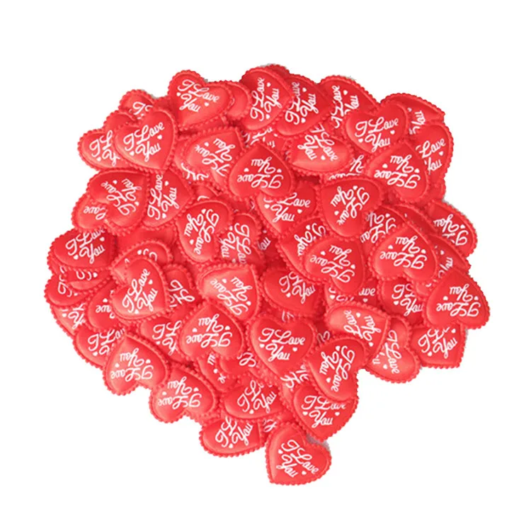 i love you red Zilue 100 шт./пакет ткань сердце 3,5x2,5 см Свадьба День Святого Валентина конфетти украшение стола Декорации для вечеринки на день рождения поставки - Цвет: i love you red