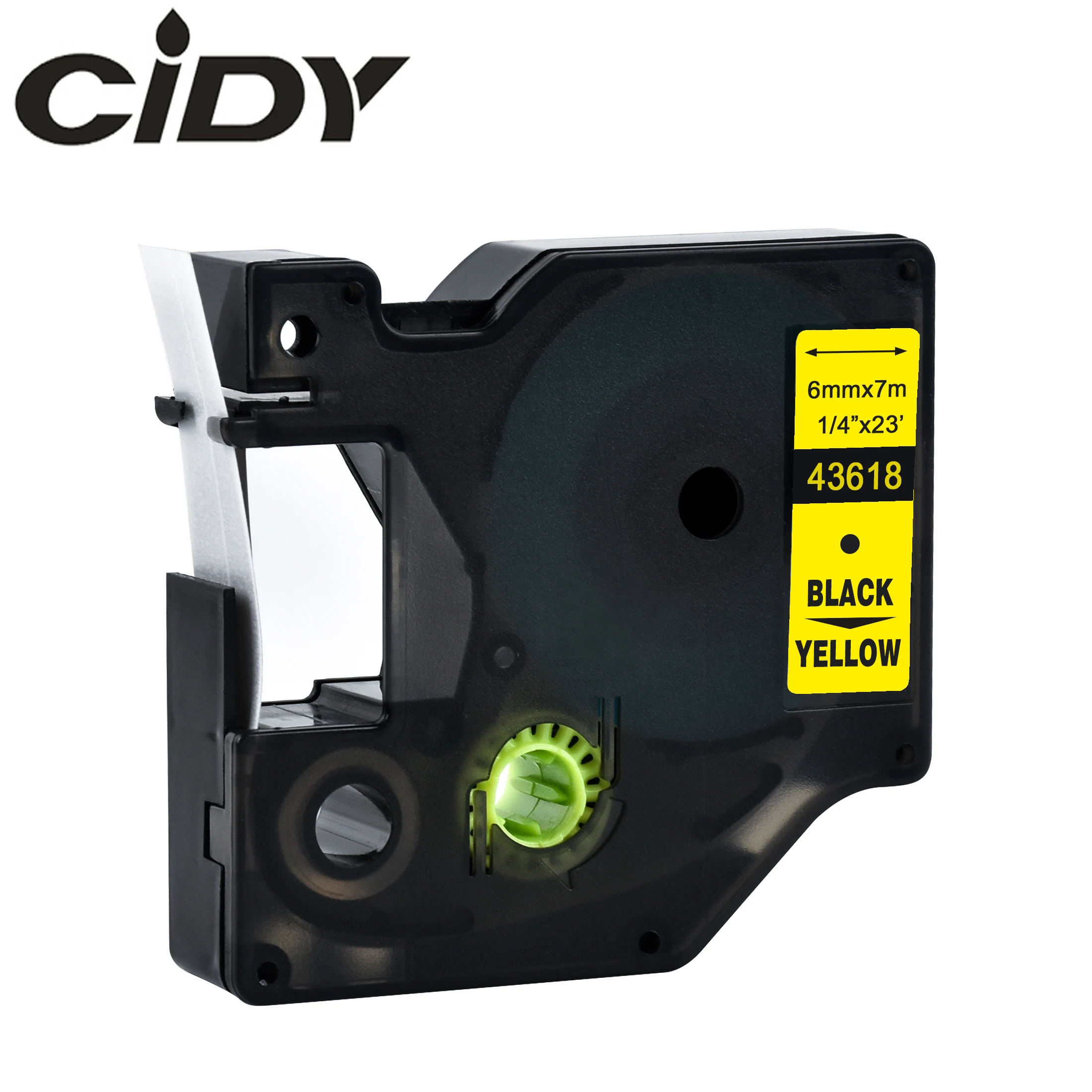 CIDY 1 шт. Φ D1 6 43618 черные на желтом ленты с лейблом для Dymo Label Manager 160 280 210|Ленты