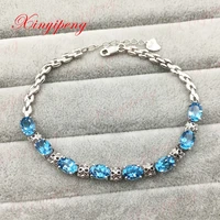 925 sterling silver with 100 natural topaz stone bracelets women fashion is pure and fresh
