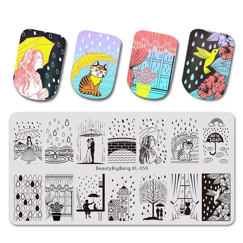 59 BeautyBigBang 6*12 см модные цветы дизайн ногтей штамповки пластины штамповки для ногтей Аксессуары для дизайна ногтей XL-031-065 шаблоны для ногтей - Цвет: 59
