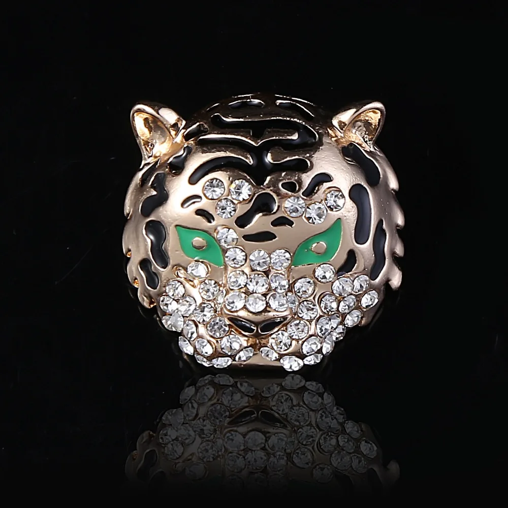 3 шт./лот брошь в виде головы леопарда тигра со стразами винтажная ажурная Мужская