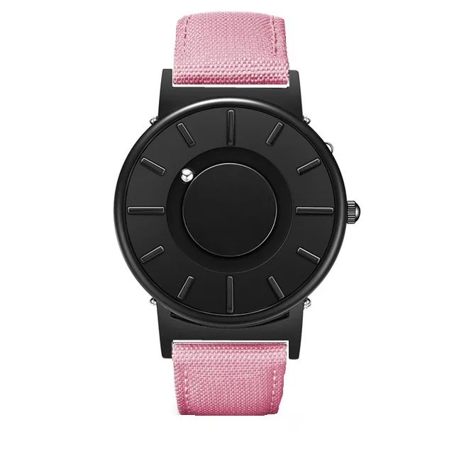 Black Pink Nylon Новинка, стильные мужские часы EUTOUR с магнитным шариком, новые наручные часы, мужские часы с нейлоновым ремешком, кварцевые часы, модные erkek kol saati - Цвет: Black Pink Nylon