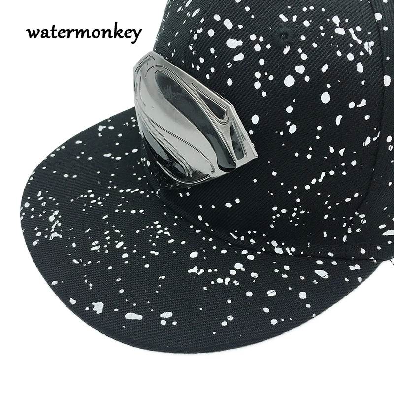 Супермен черный Snapback шляпа Gorras Планас Бейсбол Кепки хип хоп s Gorro для Для мужчин
