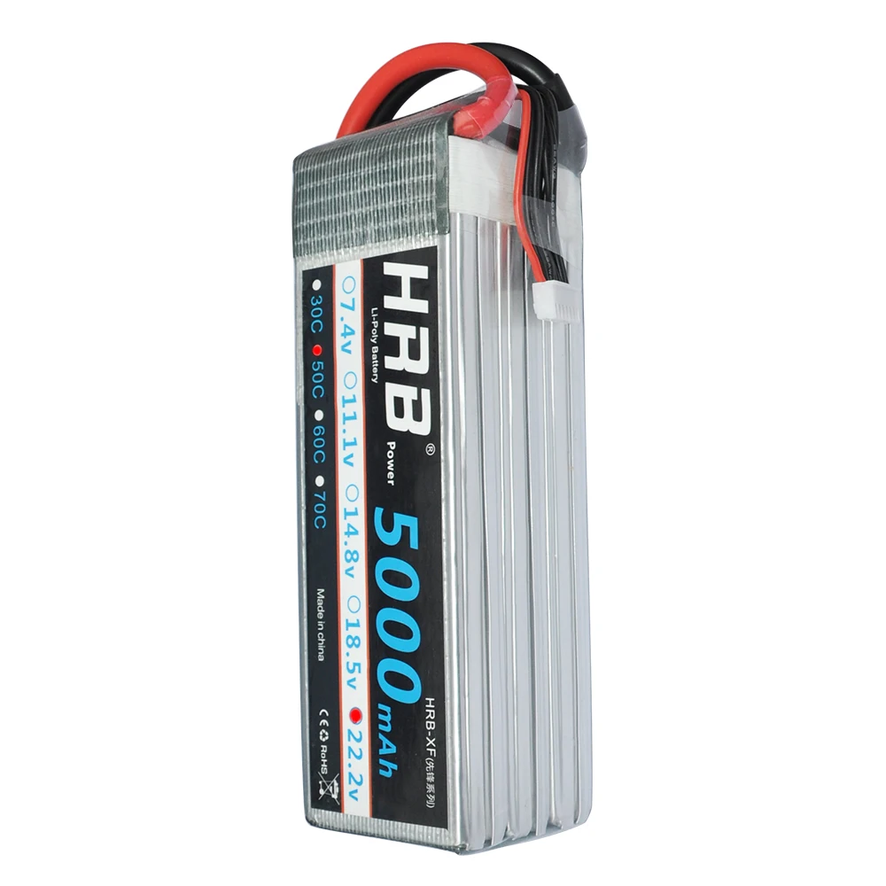 2 шт. HRB 6S RC Lipo батарея 22,2 V 5000mAh 50C 100C для Trex 700 800E tarot 650 Квадрокоптер вертолет Мультикоптер Дрон