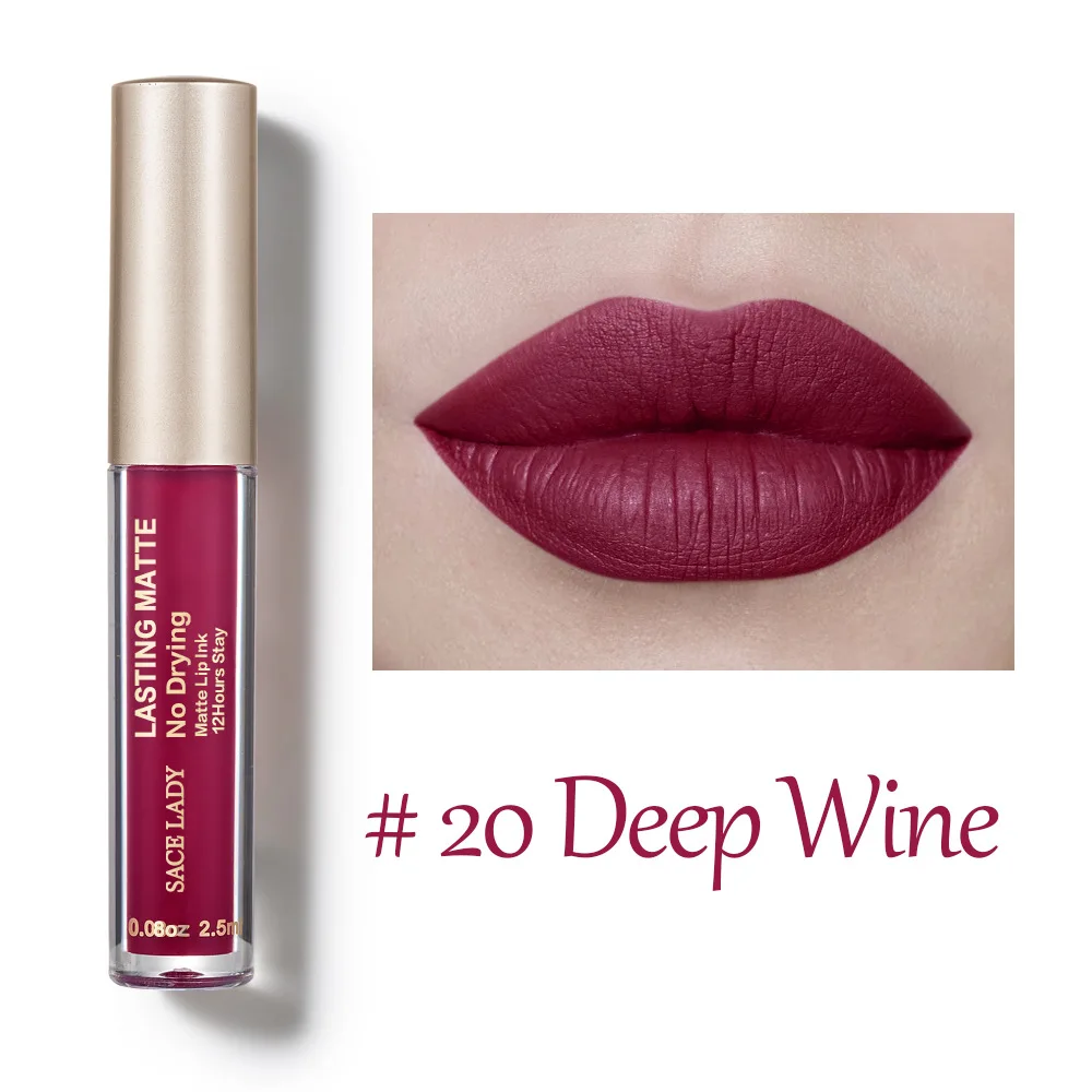 SACE LADY Beauty матовый винный блеск для губ жидкая губная помада стойкий Пигмент Цвет