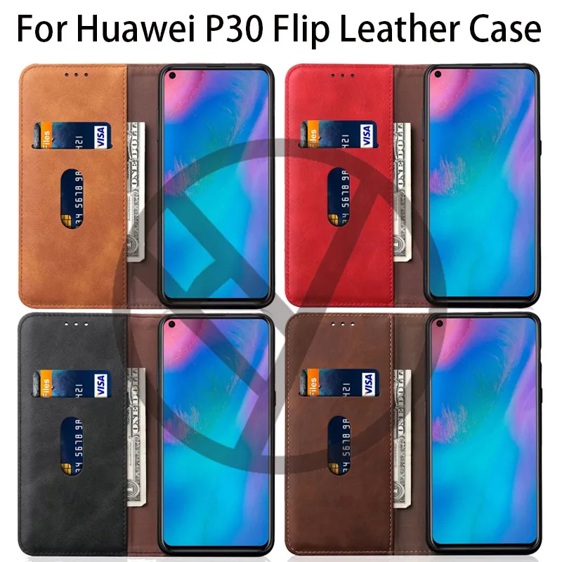 Роскошный кожаный чехол-бумажник для Huawei P30 мягкий силиконовый чехол с