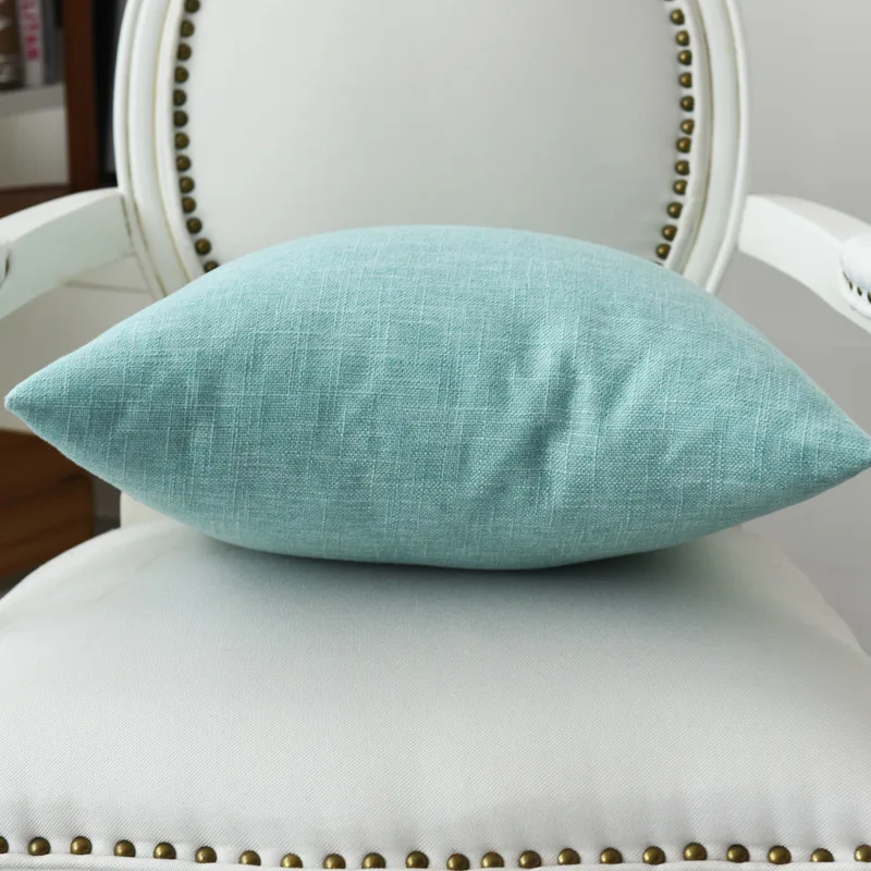 NEW 18x18&quot Square 45x45cm Linen Cotton Pure Color Sofa Seat Cushion Cover Car Back Nap Throw Pillow Case Office Chair Pillowcase | Дом и