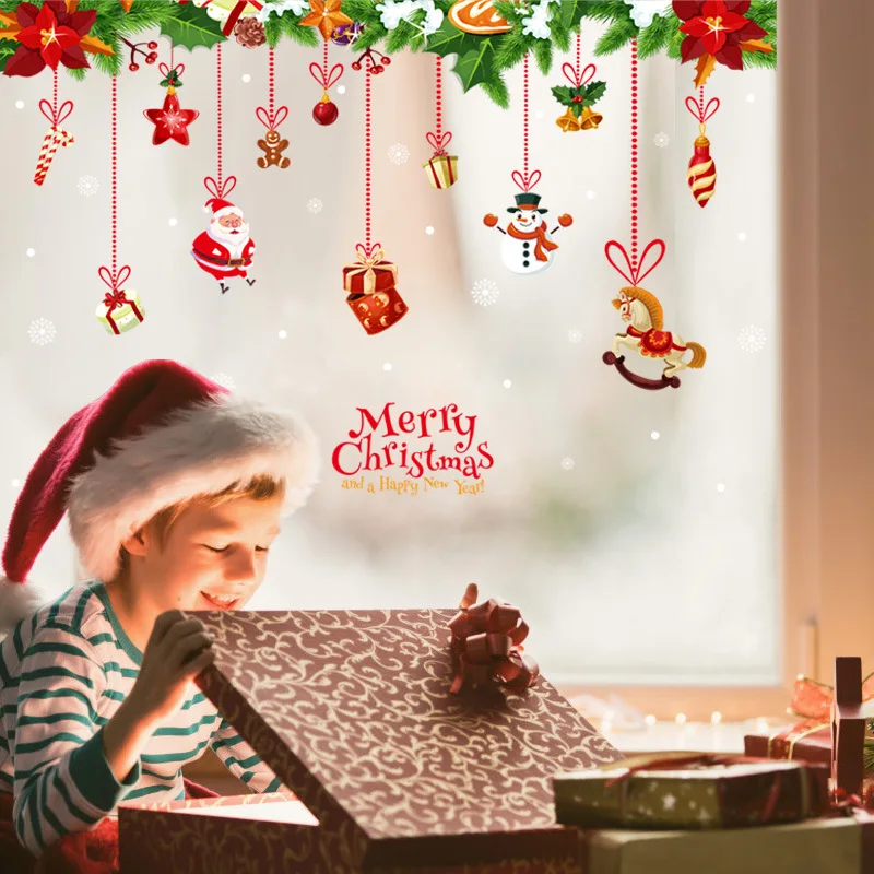 Наклейка в виде снеговика рождественские украшения для дома новогодний подарок
