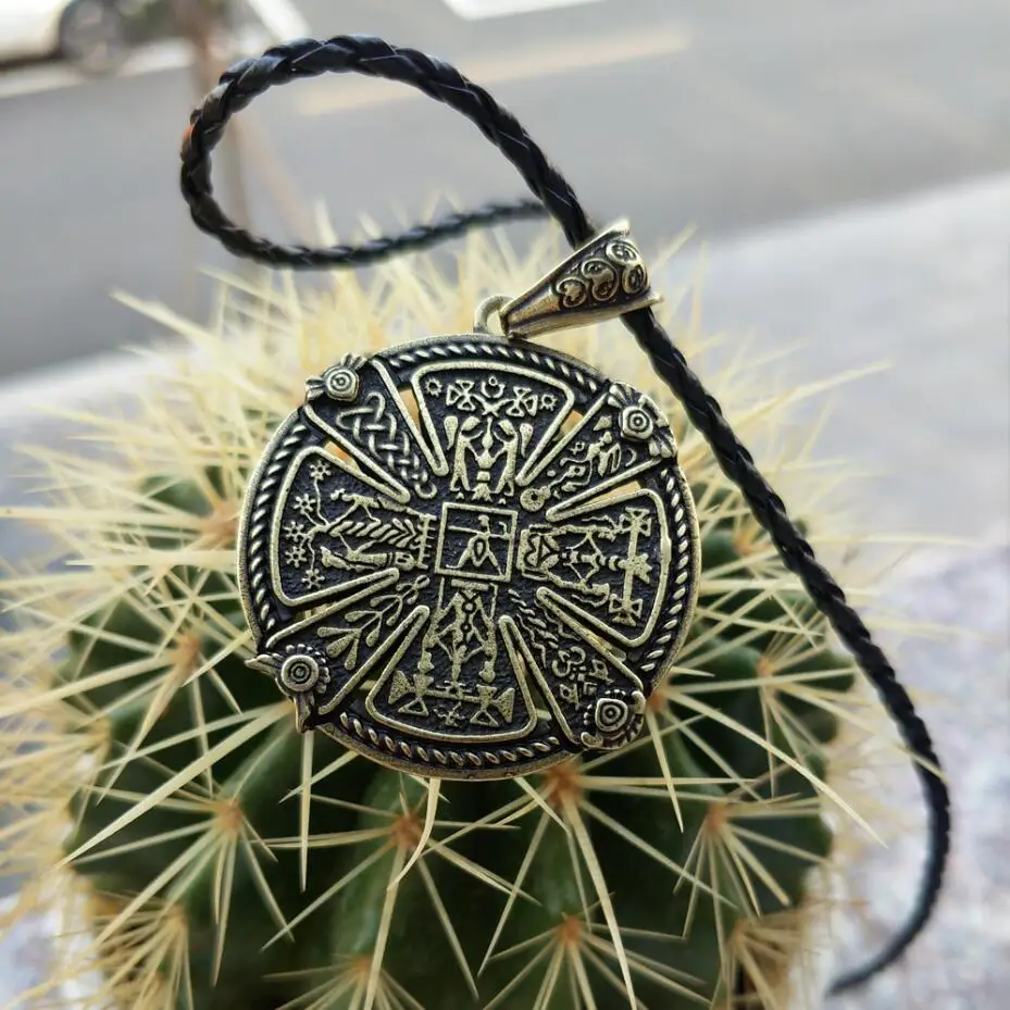 Antique Bronze 1 шт., славянское ожерелье Kres power Amulet, ювелирные изделия викингов, древнее славянское Скандинавское колдовство, ожерелье талисман - Окраска металла: Antique Bronze