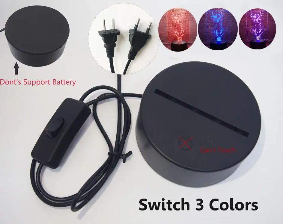 Switch One 3 Color Мультфильм 3D Ху прыгающий тигра ИК 7 цветов USB лампа с голограммой Светильник Настольный детский спальный Декор друг игрушки подарки Прямая поставка - Испускаемый цвет: Switch One 3 Color