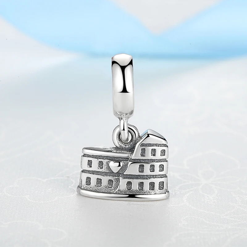 Authentic 100% 925 Sterling Silver Charm Bead Rome Colosseum Dangle Charms Fit Bracelets Necklace Women DIY Jewelry | Украшения и