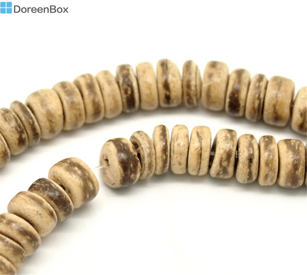 Doreen Box hot 4 пряди натурального кокосового дерева Rondelle свободные бусины 8 мм (3/8 &quot)