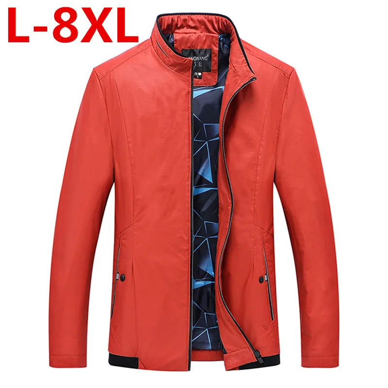 Новый 8XL 7XL 6XL 5XL Для мужчин куртка мужской пальто Повседневное Slim Fit мандарин