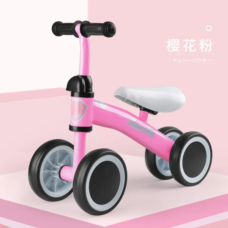 pink Детский беговел без педалей, трехколесный велосипед, игрушки для верховой езды, Обучающие ходунки, детский велосипед, Балансирующий скутер, без ручного тормоза - Цвет: pink