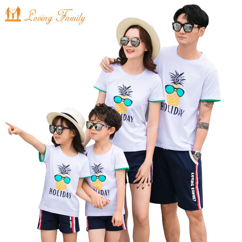 

Модель 2021 года, стильная футболка и шорты для всей семьи, женская одежда для мамы и дочери, Семейные костюмы, комплект одежды для Отца и Сына