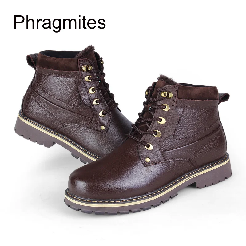 Phragmites/теплые зимние ботинки женская обувь с заклепками из искусственной кожи