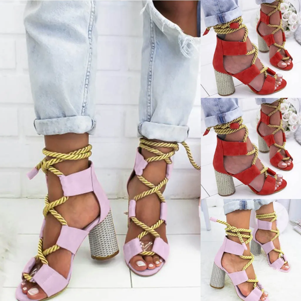 Сандалии SAGACE женские на высоком каблуке модные однотонные Босоножки платформе с