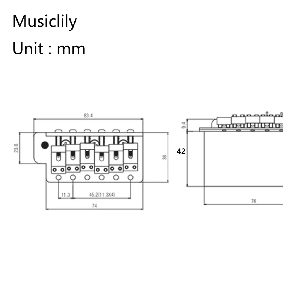 Musiclily Pro винтажная гитара 2 7/32 &quot56 5 мм стальные сиденья Strat Tremolo мост для